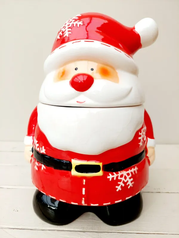 Koektrommel - snoeppot in de vorm van een kerstman