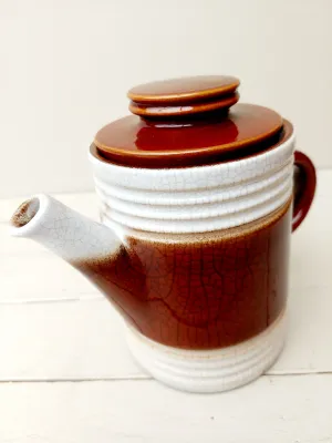 Vintage theepot / koffiepot Staffel Gerzit West-Germany - Bruin/wit