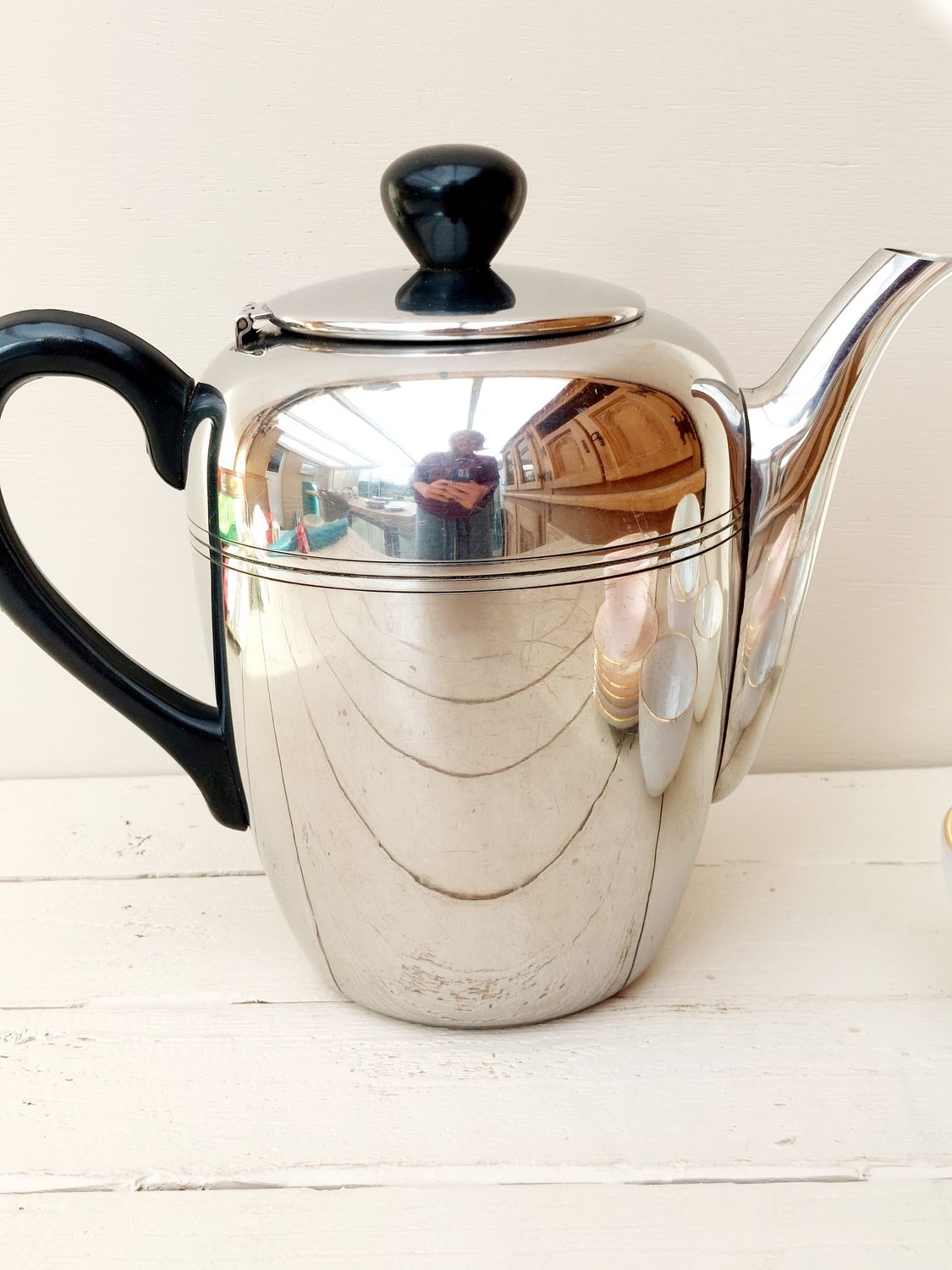 SUS Inox 18/8 vintage koffiepot roestvrij staal mid century design