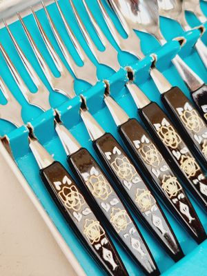 Cocktailvorkjes en -lepeltjes met elegant handvat