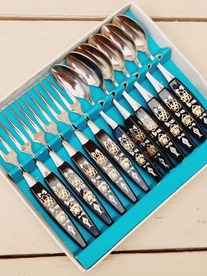 Cocktailvorkjes en -lepeltjes met elegant handvat