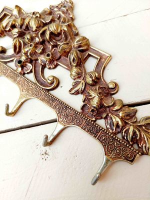 Sierlijke kapstok in messing met 6 haken - elegante wanddecoratie