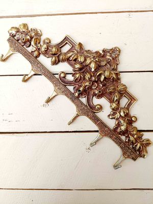 Sierlijke kapstok in messing met 6 haken - elegante wanddecoratie