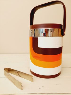 Retro ijsemmer oranje bruin