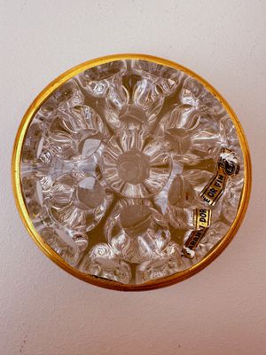 Pique fleur in zwaar glas met vergulde rand