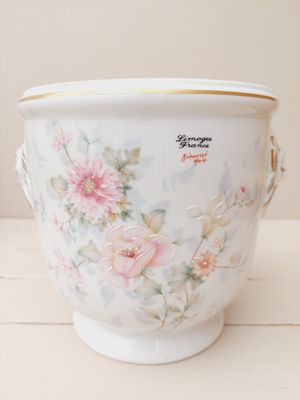 Limoges bloempot handbeschilderd
