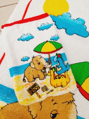 Vintage handdoek met washandje - Olifant