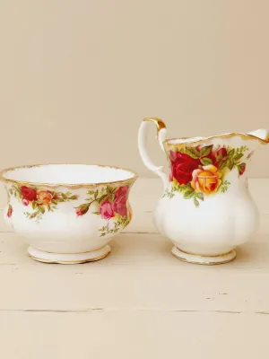 Roomstel Royal Albert Old Country Roses voor melk en suiker