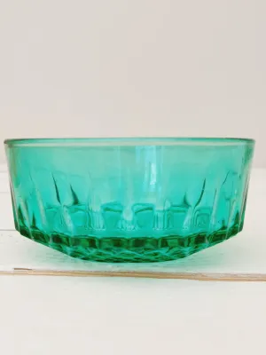 Vintage Arcoroc Emerald kommetje - smaragdgroen geslepen glas