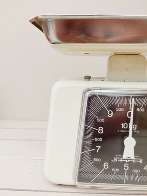 Vintage weegschaal Stube, crème, 10 kg