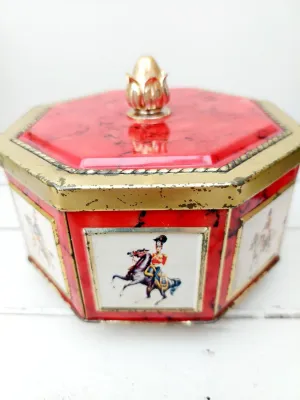 Achthoekig vintage blik - Biscon Imports ltd