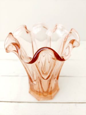 Elegante vaas in roze persglas