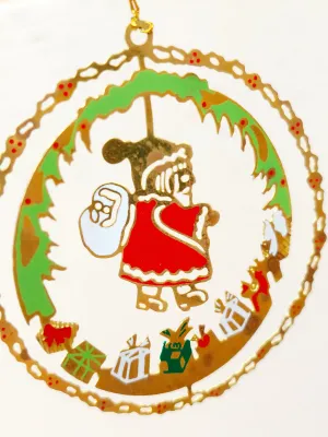 Ronde twinkelende kerstornamenten - kerstman, beertje, engel