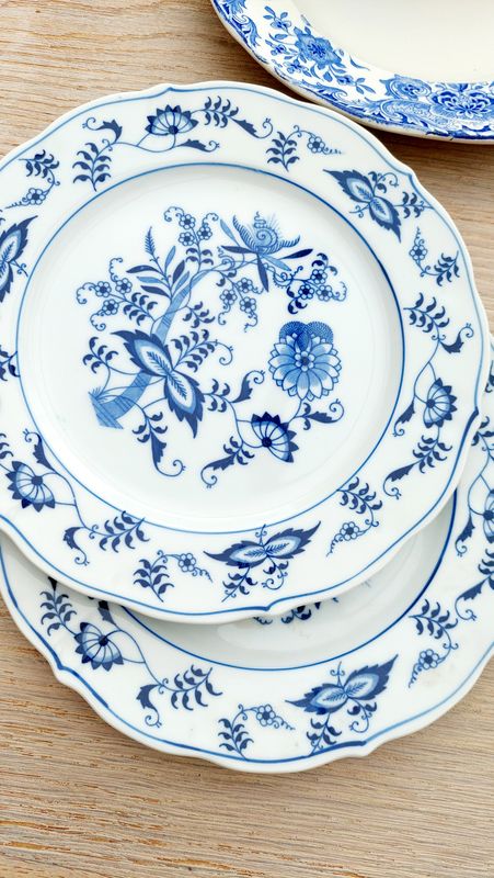 Blue Danube dinerborden - wit/blauw - set van 2
