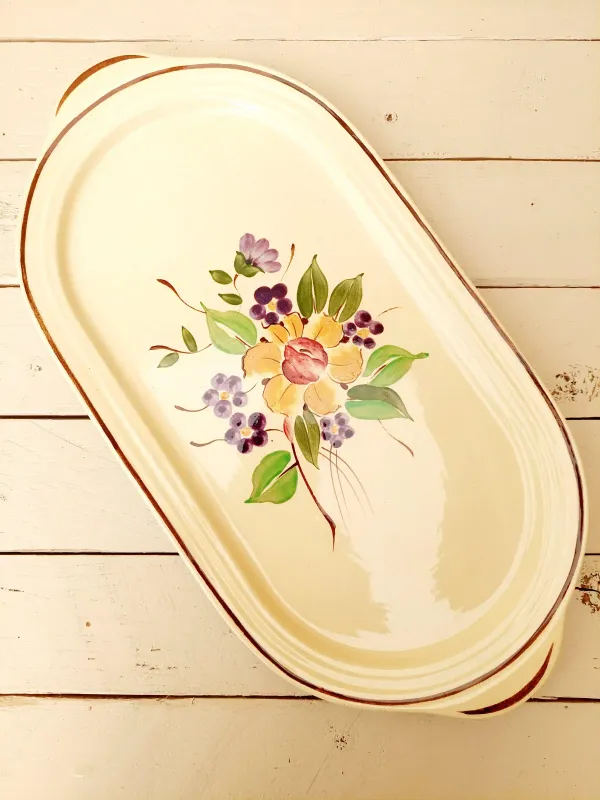 Vintage serveerschotel, Boch, decor Josiane, ovaal