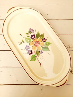 Vintage serveerschotel, Boch, decor Josiane, ovaal