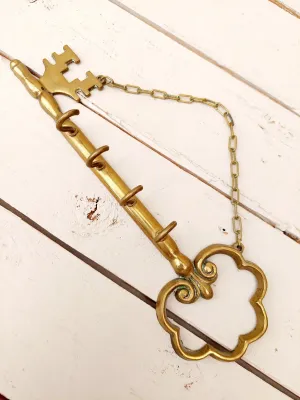 Sleutelrekje in messing, 4 haken, made in Italy