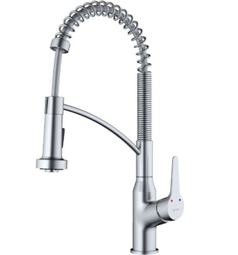 Karran Scottsdale Single-Handle Pull-Down Sprayer Kitchen Faucet, Color: Stainless Steel