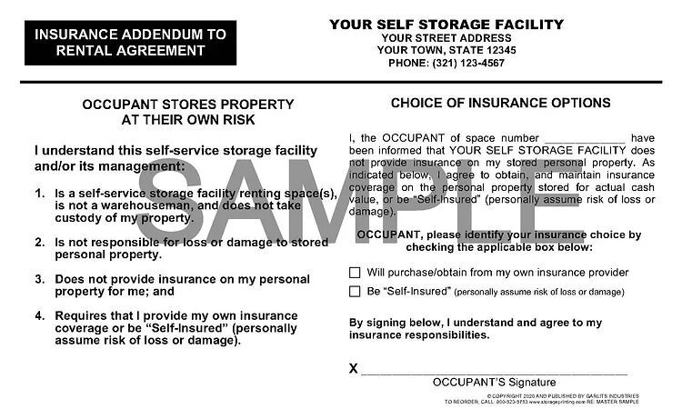 Order Insurance Addendums