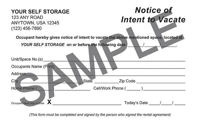 Notice to Vacate