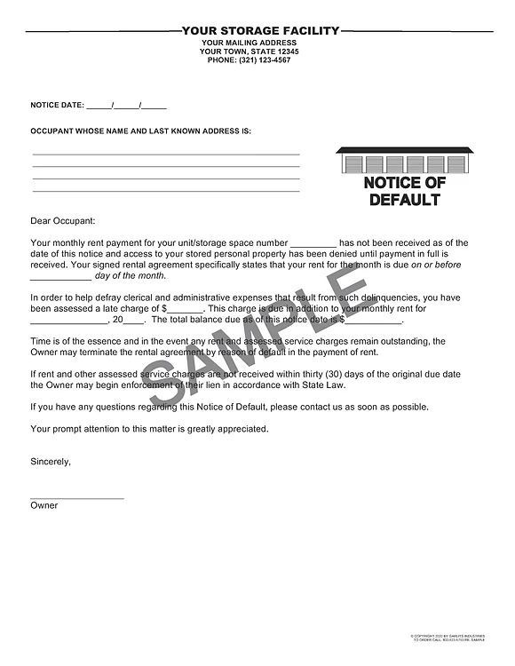 Order Default/Late Notice