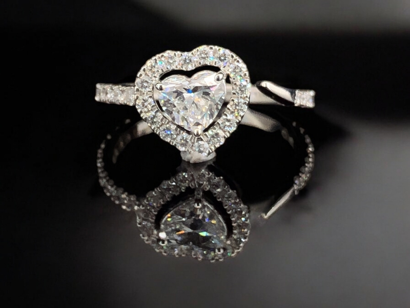 Celestial Love – White Gold Heart Diamond Ring