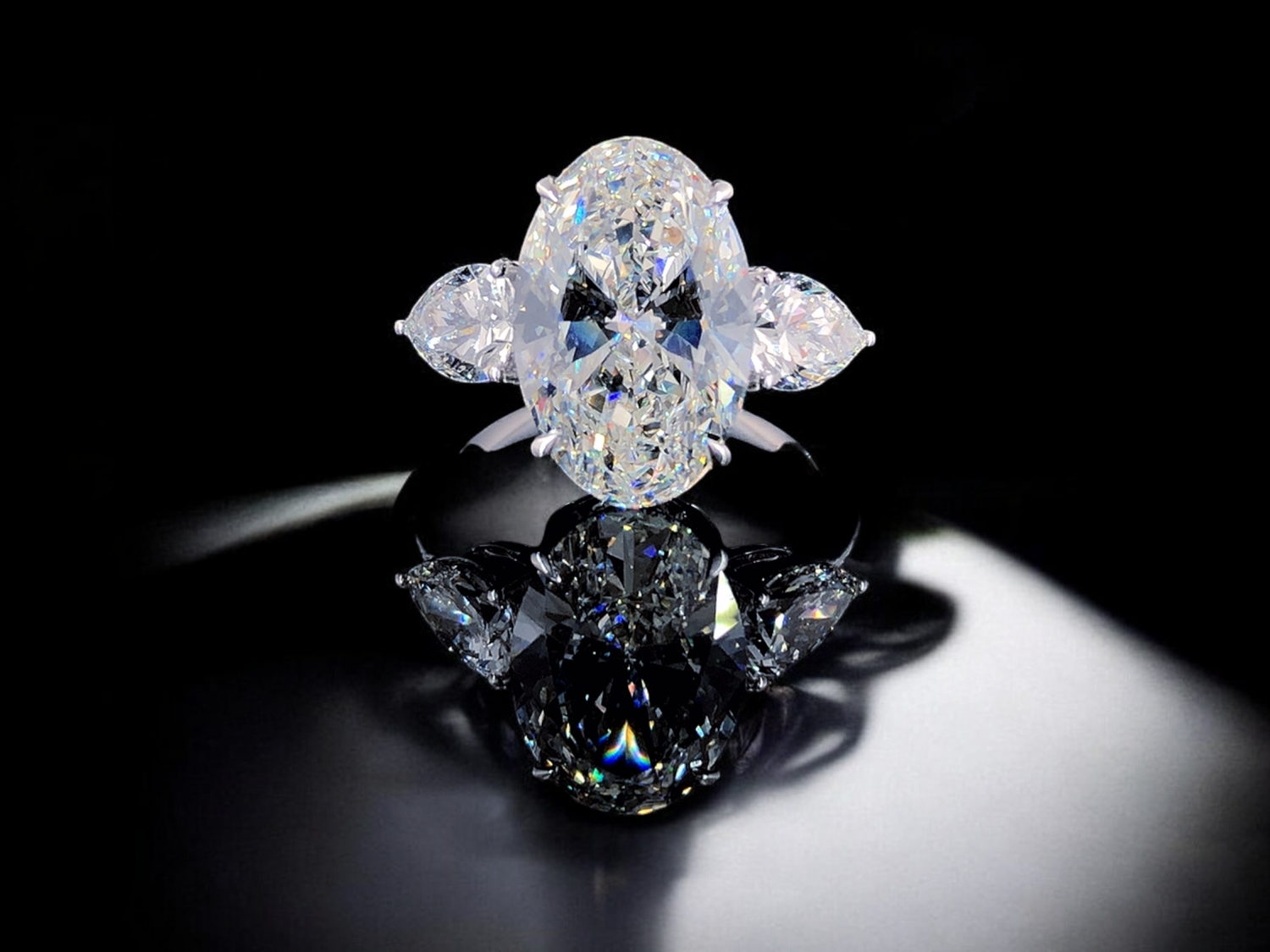 Celestial Empress – 6ct Oval & Pear Diamond Ring