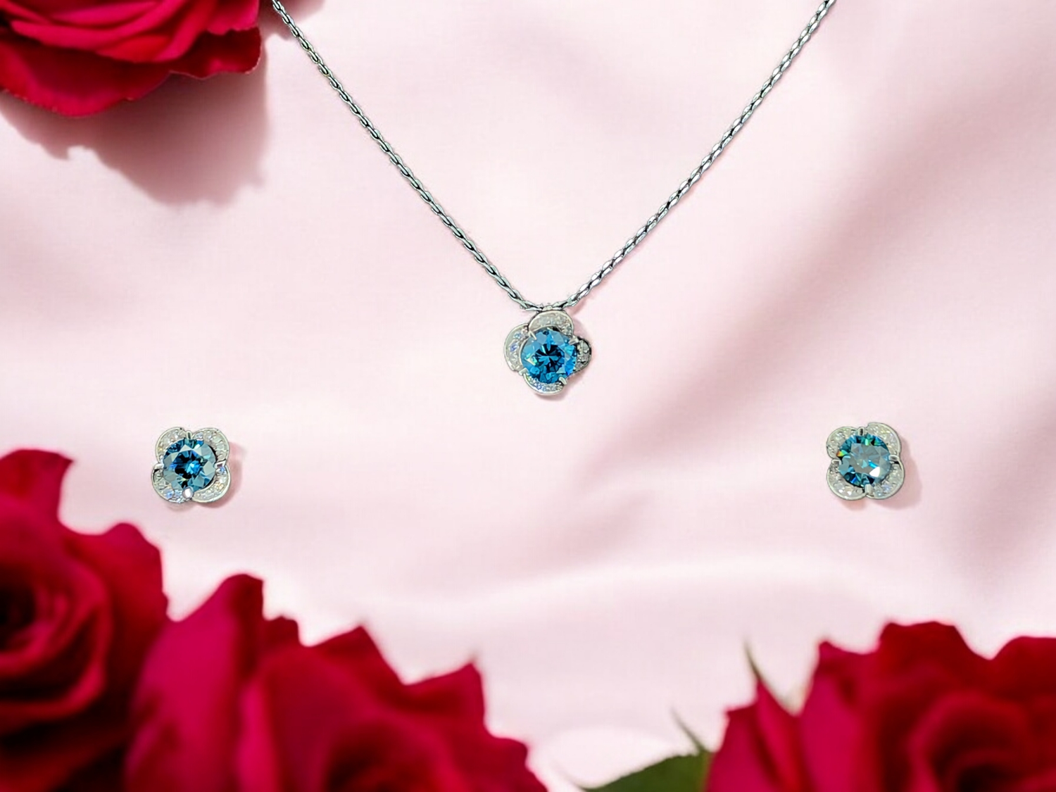 Blue Aurora – Timeless Earrings & Pendant Set