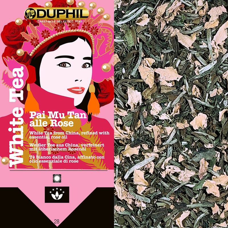 Weisser Tee Pai Mu Tan mit Rosen lose