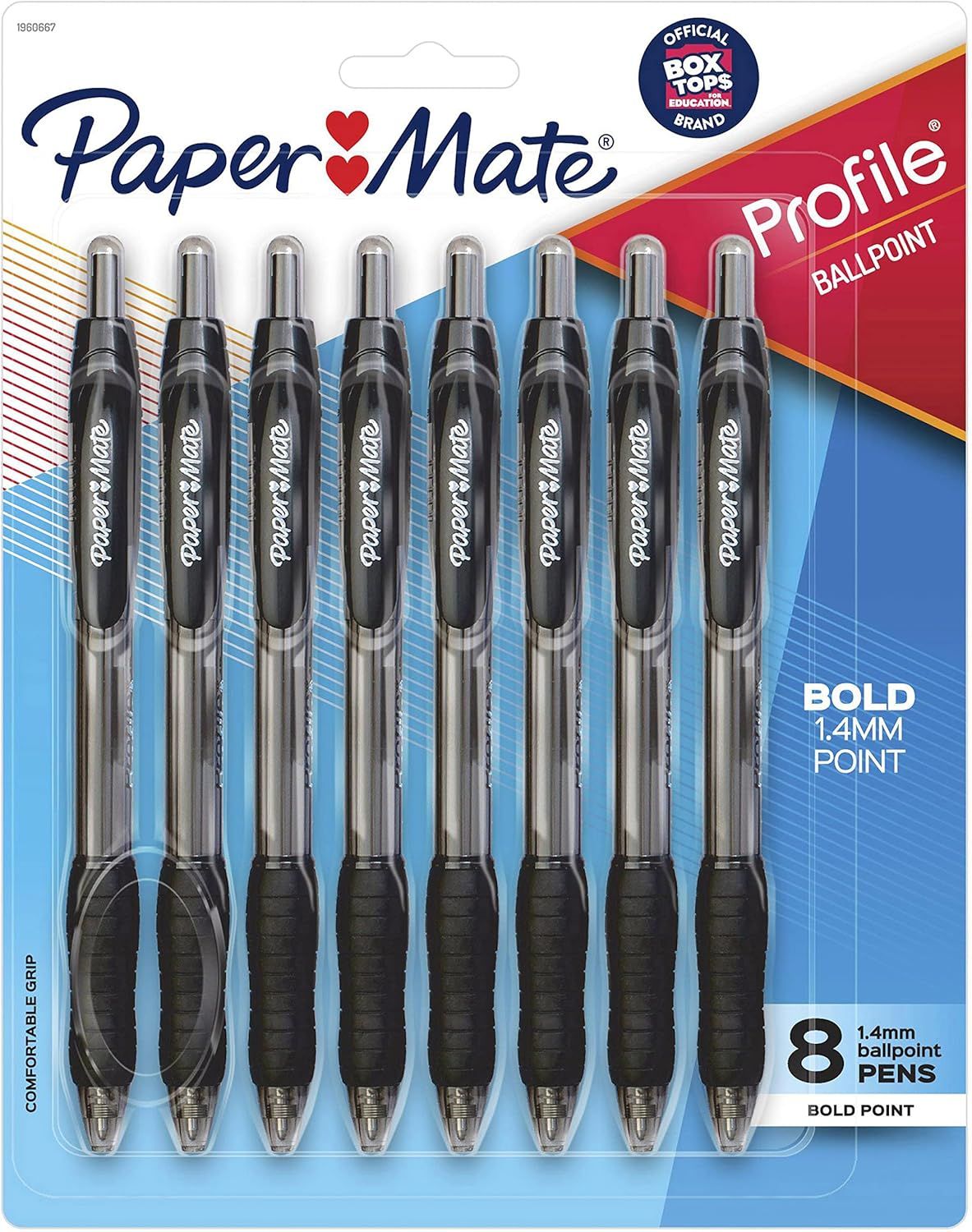 Paper Mate Profile Retractable Ballpoint Pens, Bold Point (1.4mm), Black, 1 count