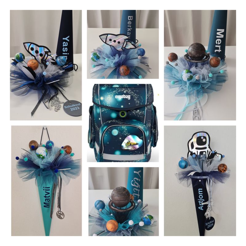 Personalisierte Schultüte für Jungen mit Deckel - komplett konfigurierbar