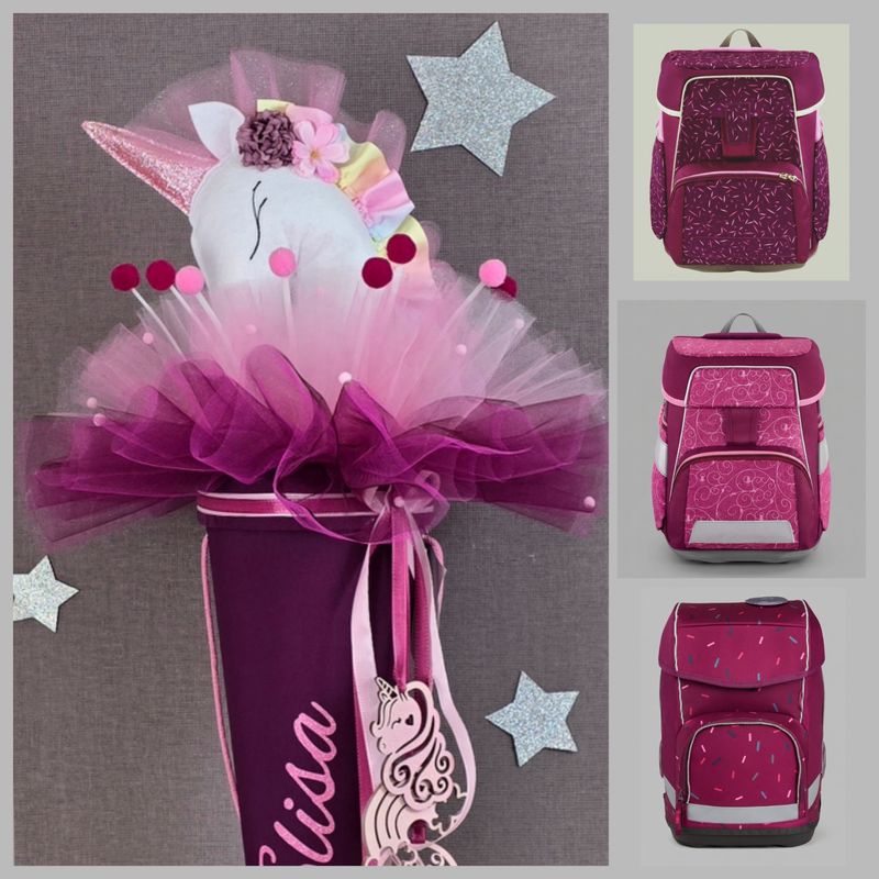 Einhorn Schultüte für Mädchen in Fuchsia