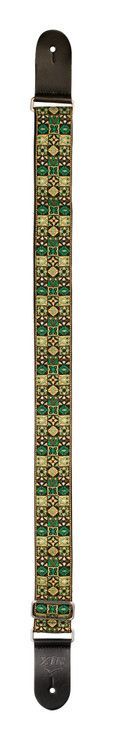 Xtr Woven Poly Cotton Strap Guitar - Green Pattern
