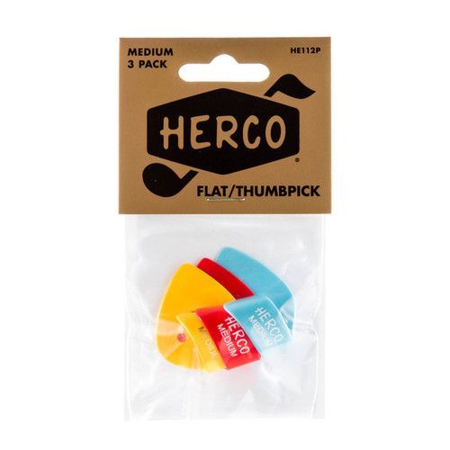 Herco Flat Thumb Guitar Pick Players Pack Medium