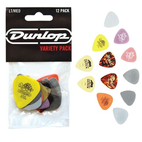 Jim Dunlop 12 Pick Variety Pack - Light/Medium Guitar Picks