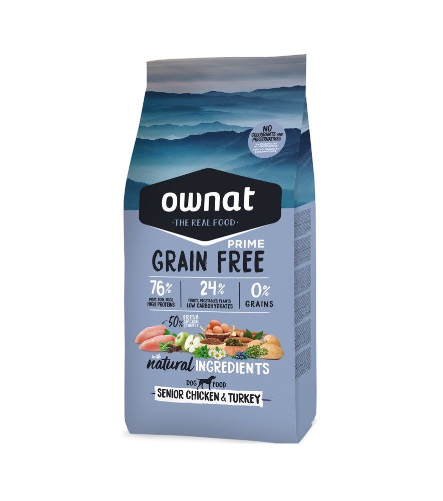 OWNAT GRAIN FREE PRIME SENIOR POLLO Y PAVO