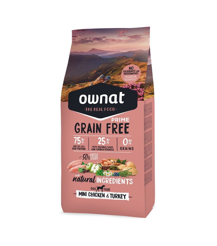 OWNAT GRAIN  FREE PRIME MINI POLLO Y PAVO