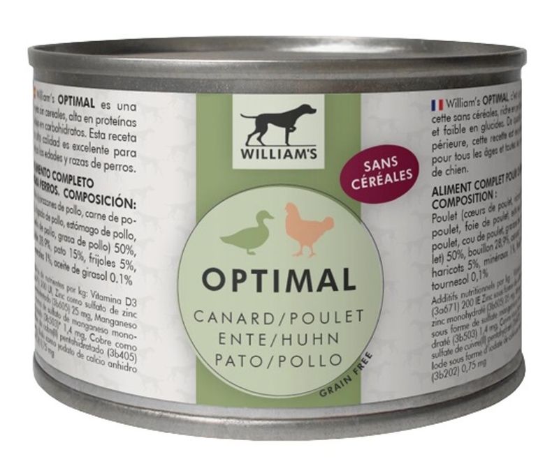WILLIAM´S OPTIMAL GRAIN FREE PATO/POLLO 200G