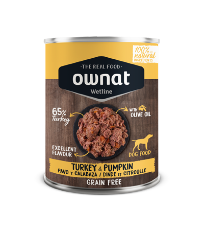 OWNAT WETLINE PAVO CON CALABAZA LATA 395G
