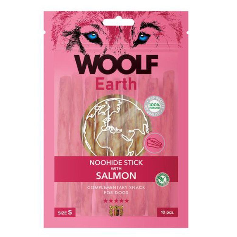 WOOLF EARTH NOOHIDE STICK CON SALMON 10PC