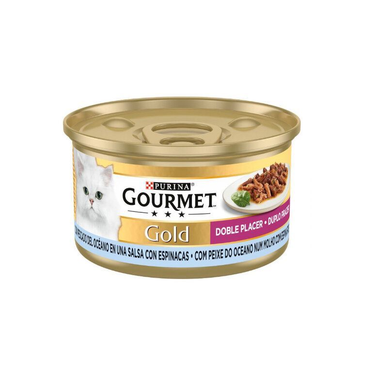 GOURMET GOLD DOBLE PLACER CON PESADO EN SALSA CON ESPINACAS