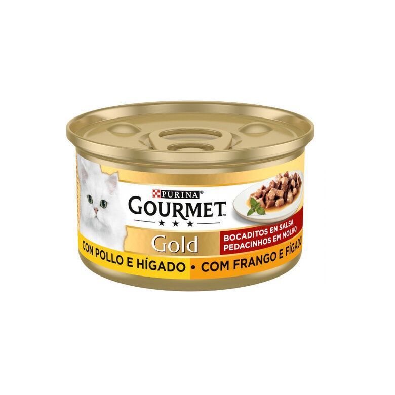 GOURMET GOLD BOCADITOS EN SALSA CON POLLO E HIGADO