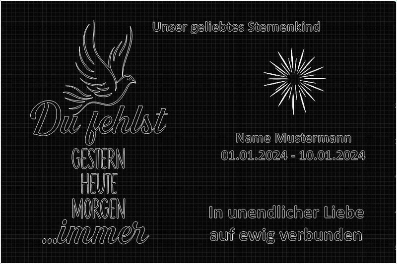 Sternenkind Schiefer Gedenktafel 20x30cm