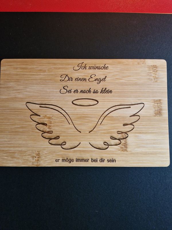 01 Bambus oder Holz Frühstücksbrett "Engel" Nach Wahl