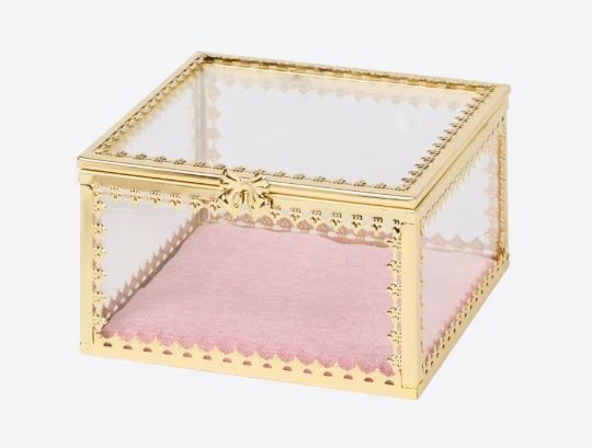 Glas / Metall Schmuck Kästchen