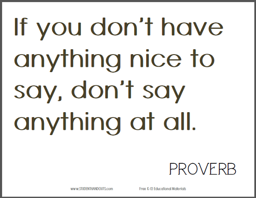 Note to Self - If you cant say anything nice
