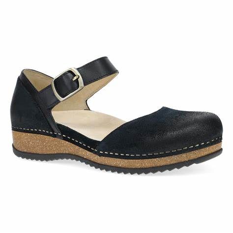 Melrose Mae Black Burnished Suede