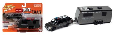 1/64 Twin Cities Police 1997 Chevy Tahoe with Emergency Response Team Command Trailer