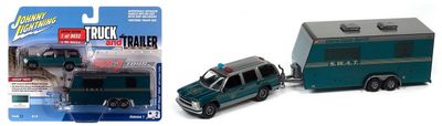 1/64 Central County Sheriff SWAT 1997 Chevy Tahoe with Command Trailer