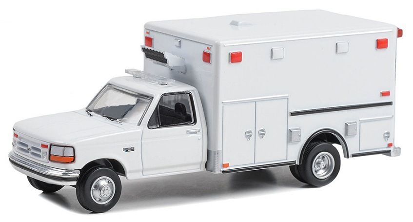 1/64 Plain White 1992 Ford F-350 Ambulance - perfect for you to customize